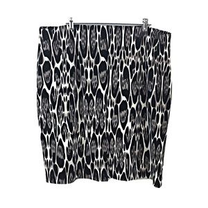 International Concepts Black Animal Print Skirt 3X